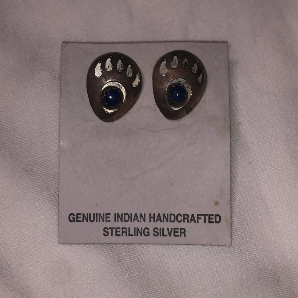 Indian handcrafted sterling silver earrings.